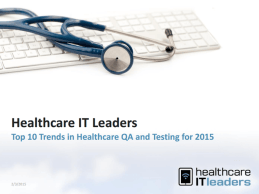 Top 10 Healthcare QA and Testing Trends for 2015