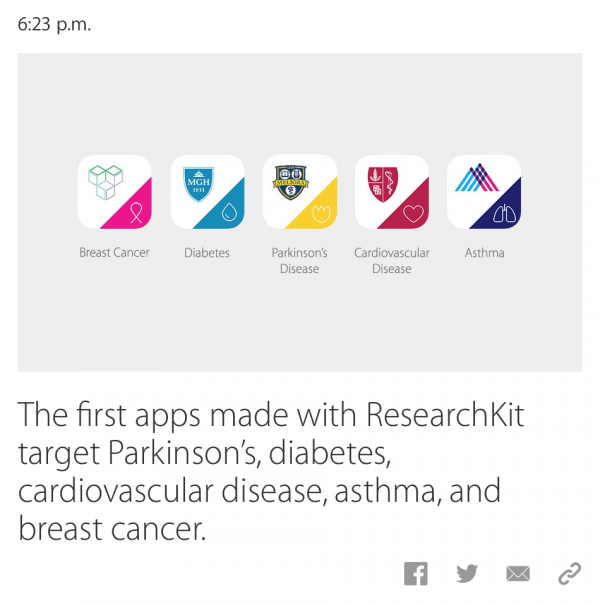 Apple ResearchKit Apps 1