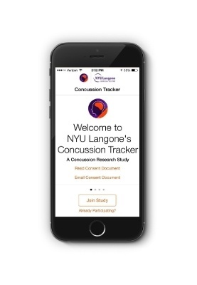 NYU Langone Concussion Tracker app for iPhone, Watch