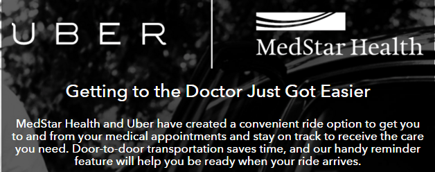 MedStar Launches "Ride with Uber" for Patient Appointments 