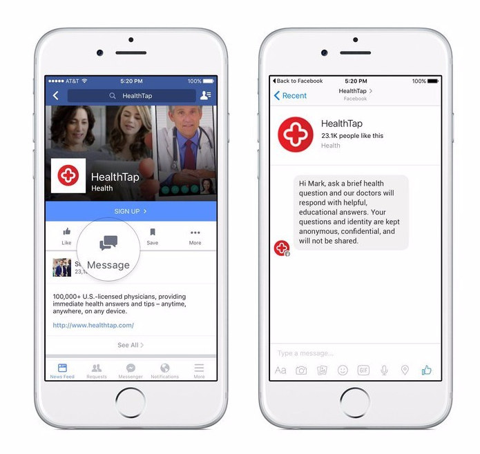 Health Tap Facebook Messanger