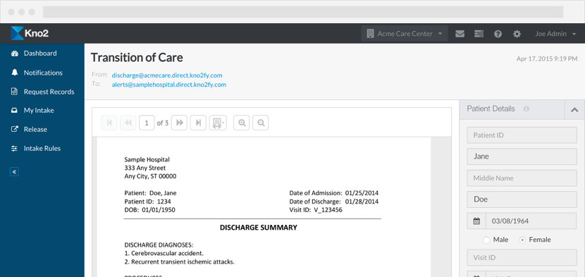 Kno2 Integrates with BlueStrata EHR to Enable Secure Electronic Patient Document Exchange