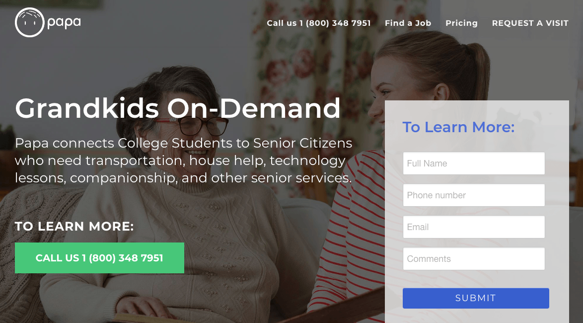 Papa Raises $10M to Expand “Grandkids on Demand” Platform to Address Social Isolation in Seniors