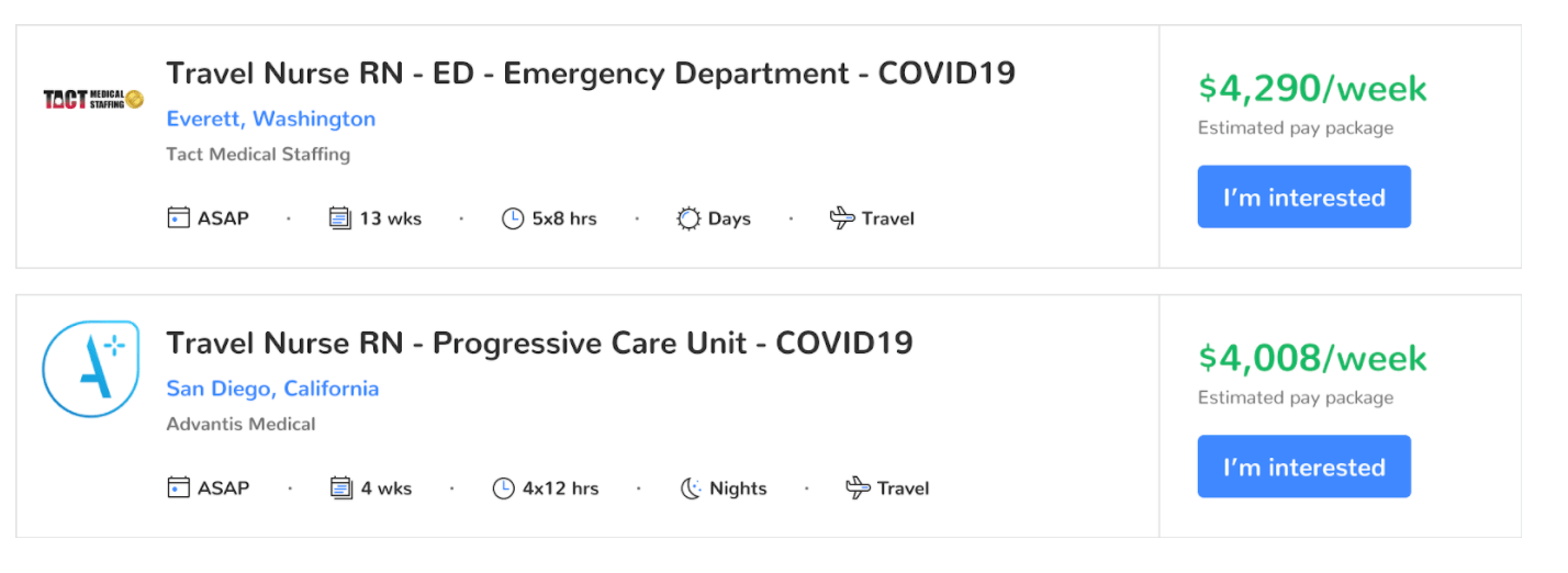 Travel Nurse Pay Nearly Doubles Nationwide from Coronavirus Outbreak