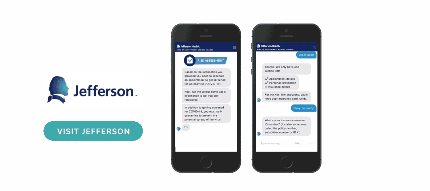 Jefferson Health Deploys EHR-Integrated COVID-19 Chatbot for Screening and Intake