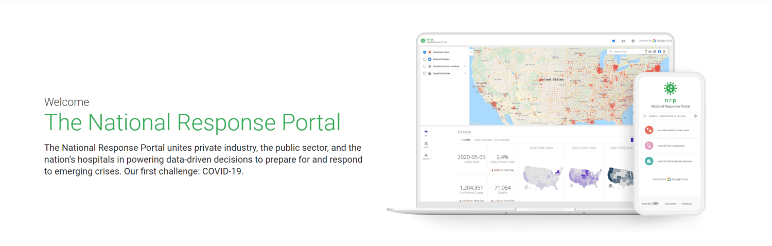 Built on Google Cloud Platform, The National Response Portal Launches for COVID-19 Insights