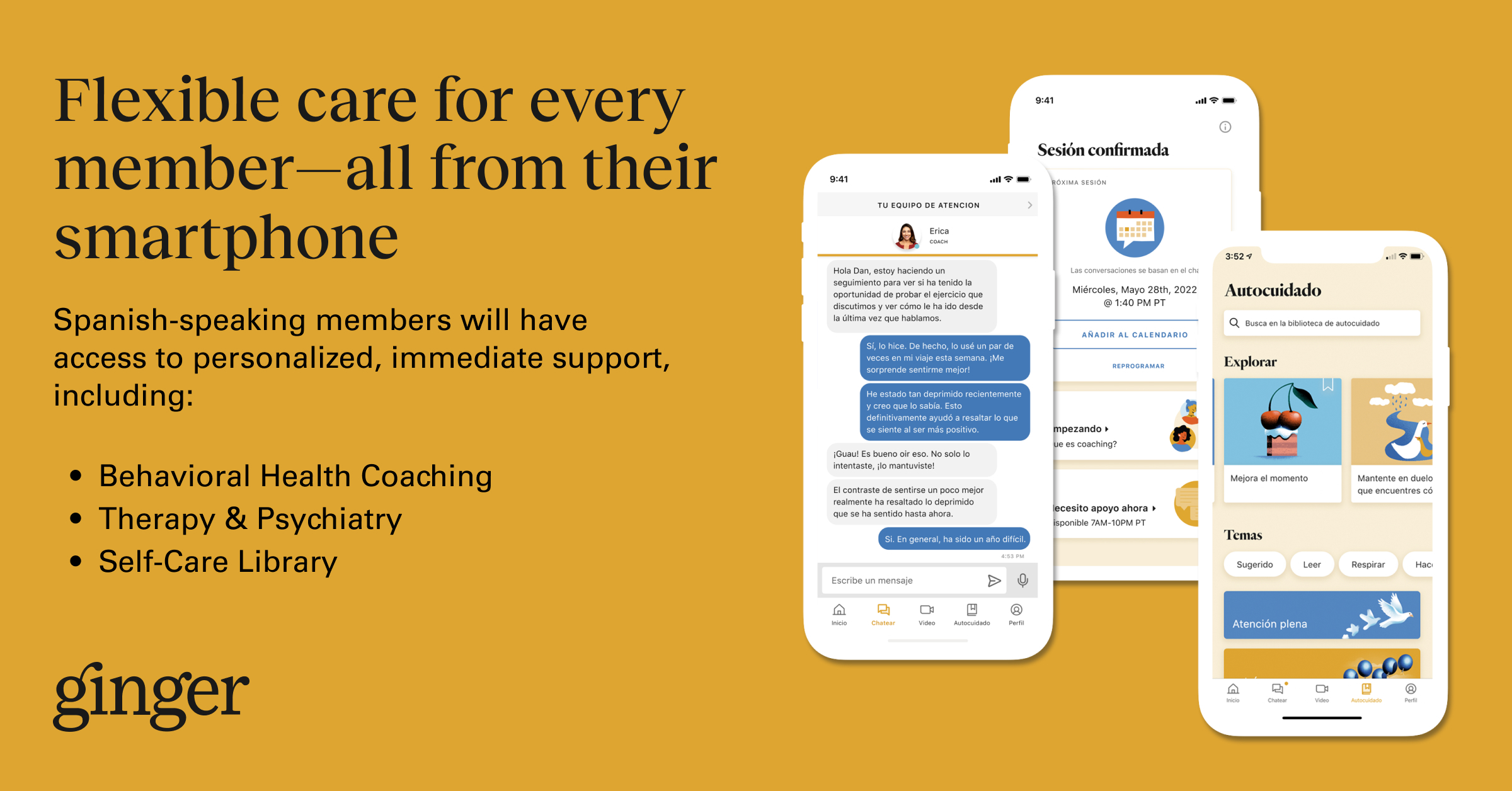 Ginger Adds Spanish to OnDemand Mental Healthcare Offering
