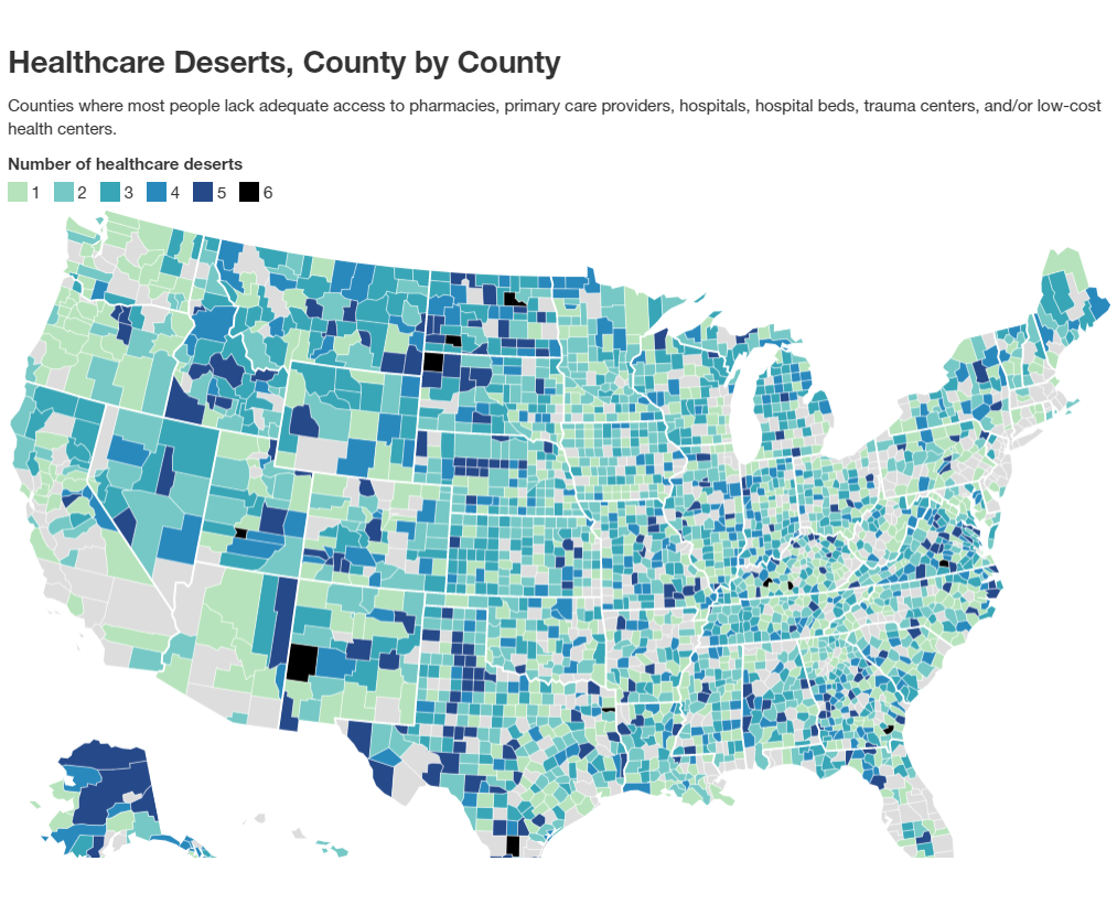 Healthcare Desserts: 80% of U.S. Lacks Adequate Access to Healthcare