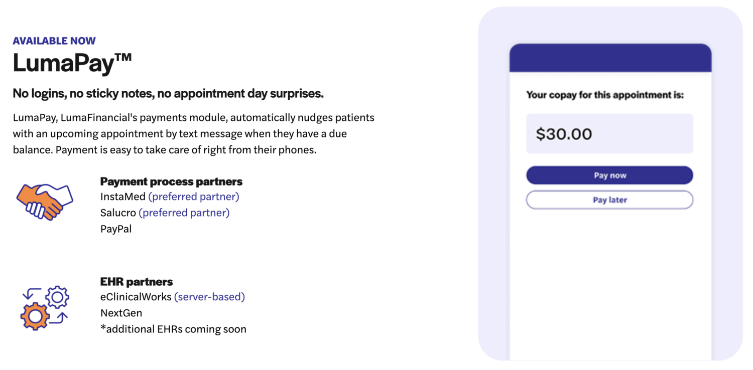 LumaPay Launches for Patients to Pay Med Bills in An SMS Text
