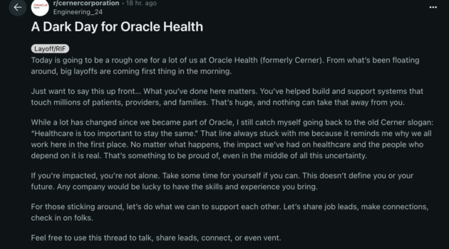 Oracle Confirms Layoffs in Kansas City