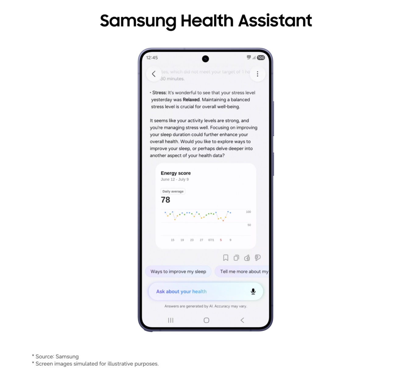 Samsung Health Assistant Beta Launches in US with Xealth Integration and AI Energy Scoring
