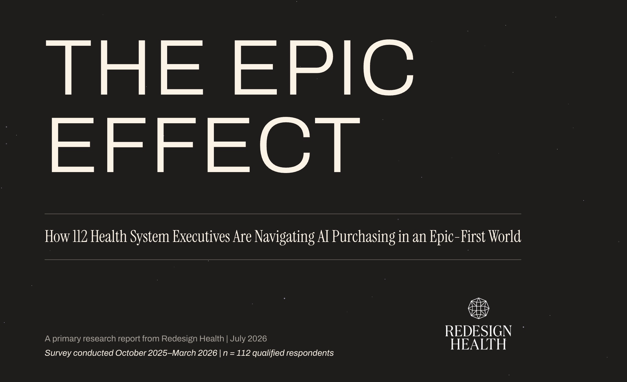 Redesign Health Study: 71% of Health Systems Adopt an "Epic-First" AI Purchasing Strategy